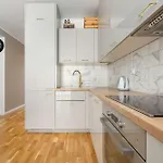 Spacious In With A Desk For Remote Work And A Balcony By Renters Lägenhet Wrocław