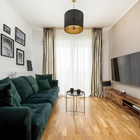 Spacious In With A Desk For Remote Work And A Balcony By Renters Apartment Wroclaw