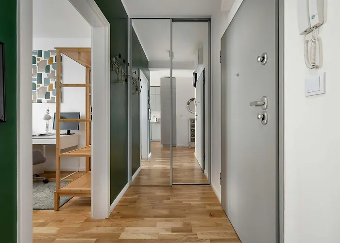 Apartment Spacious In With A Desk For Remote Work And A Balcony By Renters Wroclaw