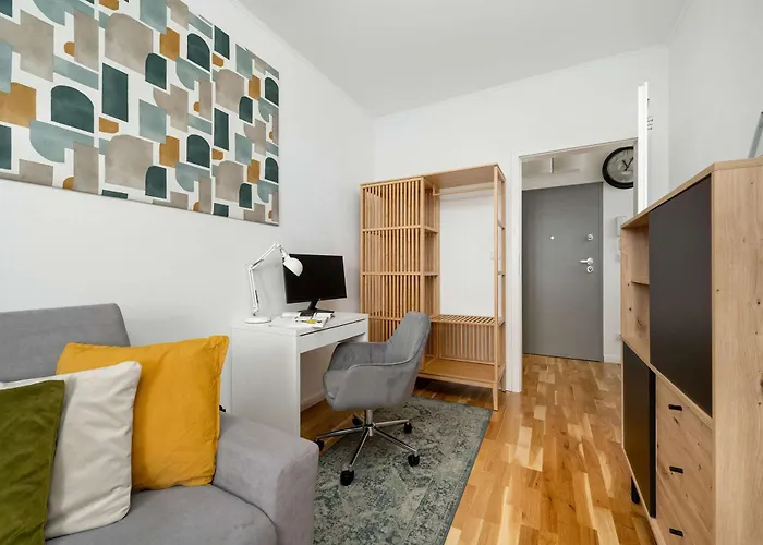 Spacious In With A Desk For Remote Work And A Balcony By Renters Apartment
